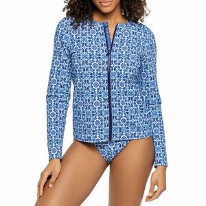 Tommy Bahama Terrazzo Tile Rash Guard NWT Tropical Swim Top UPF Size S